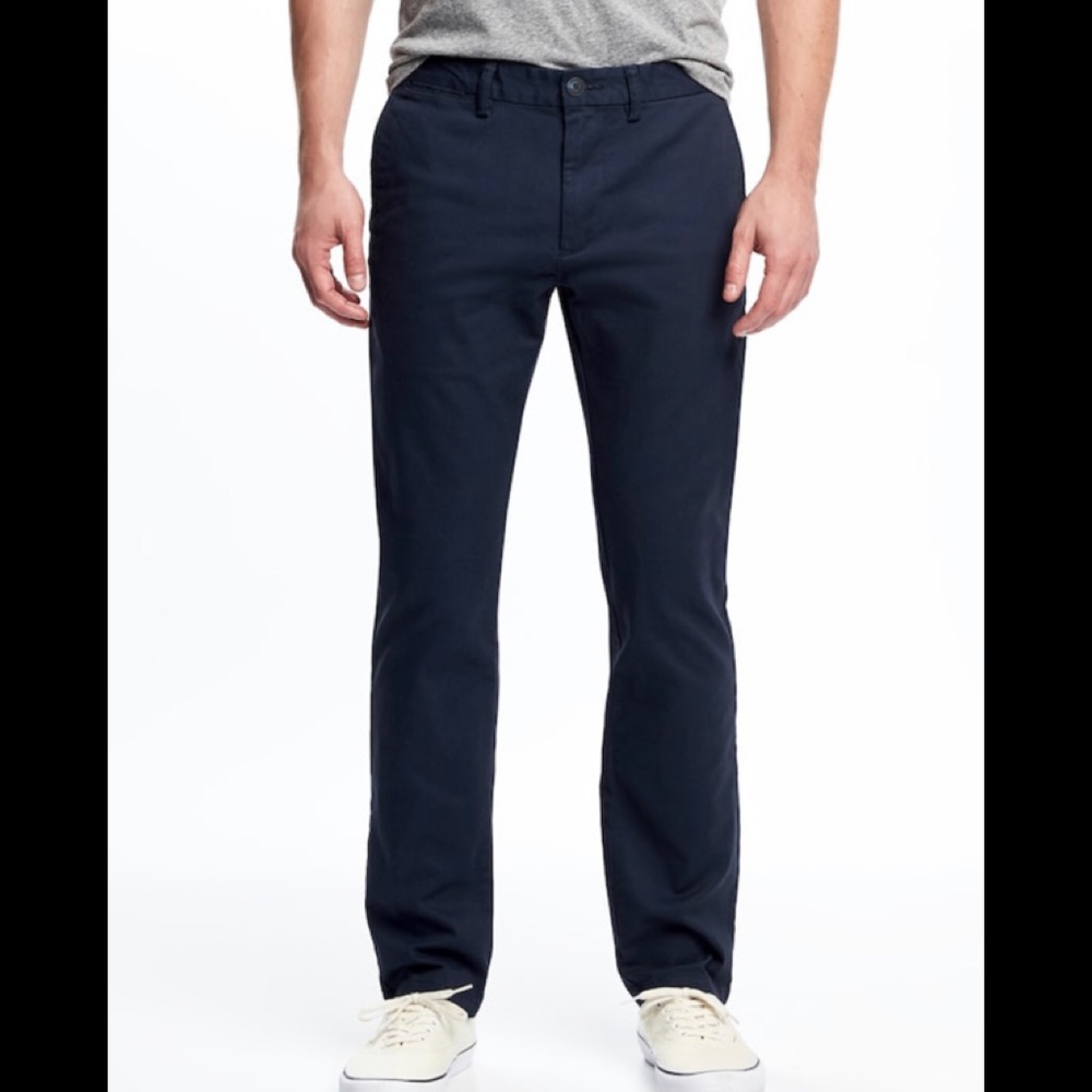 H&M Men Navy Blue Slim Fit Khakis Cotton pants Size 34